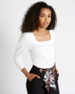 Savida Square Neck Puff Sleeve Top