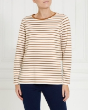 Gallery Button Stripe Hem Top