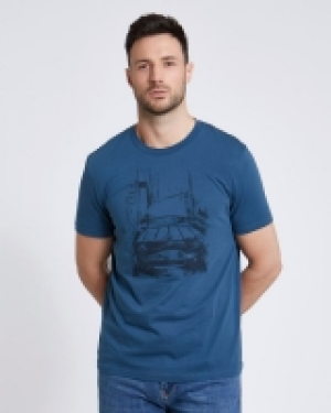 Dunnes Stores  Paul Costelloe Living Teal Printed T-Shirt