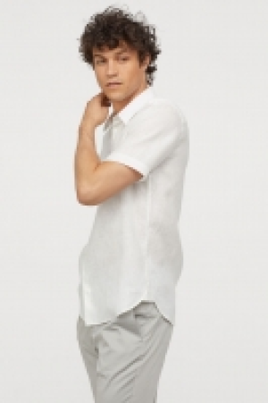 HM   Short-sleeved linen shirt