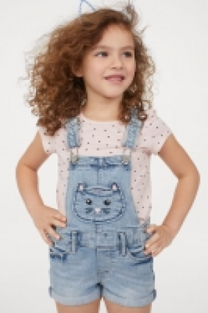 HM   Cat-pocket dungaree shorts