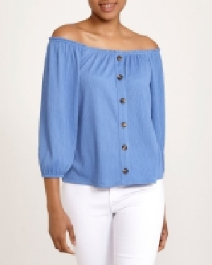 Textured Button Bardot
