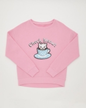 Dunnes Stores  Girls 3D Cat Sweatshirt (4-10 years)