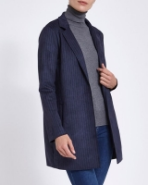Faux Suede Long-Line Pinstripe