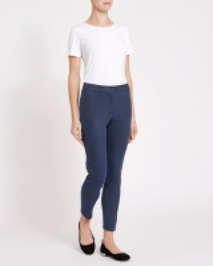 Navy Jacquard Slim Leg Trousers 10.00 €