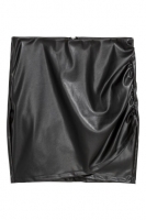 HM   Imitation leather wrap skirt