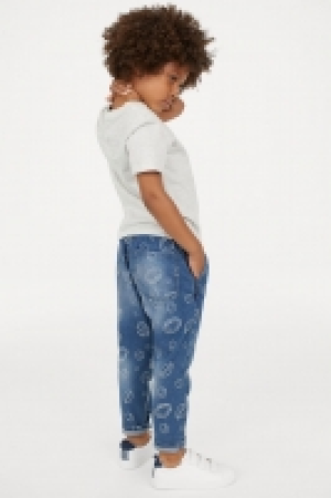 HM   Patterned denim joggers