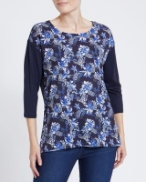 Print Woven Long-Sleeved Top