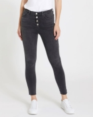 Skinny Fit Button Front Vintage Jeans