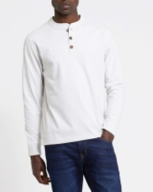 Long-Sleeved Regular Fit Henley Top