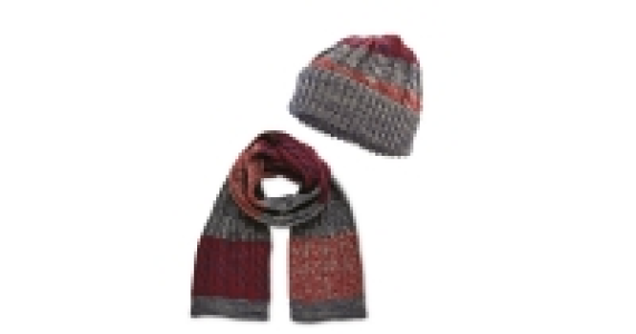 Mens Burgundy Hat And Scarf