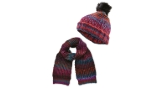 Ladies Space Dye Hat And Scarf