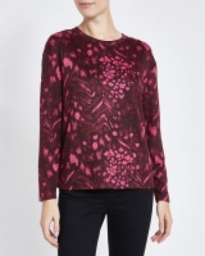 Animal Print Soft Touch Long-Sleeved Top