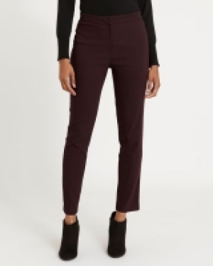 Burgundy Jacquard Slim Leg Trousers