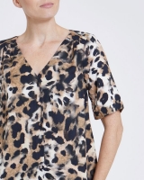Dunnes Stores  Leopard Print Button Top