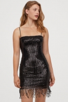HM   Sequined dress with fringes