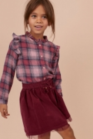 HM   Corduroy skirt with tulle