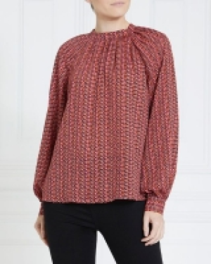 Gallery High Neck Long Sleeve Blouse