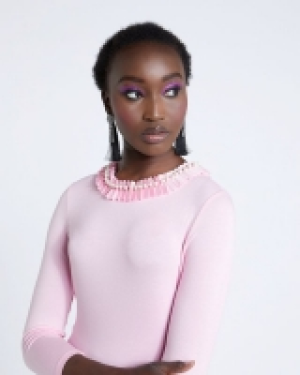 Dunnes Stores  Savida Pearl Frill Neck Top