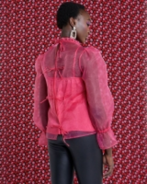 Savida Rose Chiffon Top With Tie Back