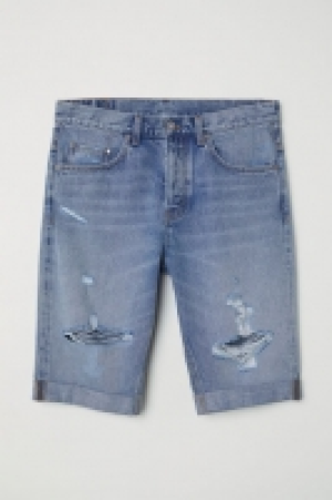 HM   Straight Long Denim Shorts