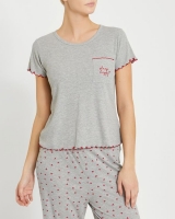 Dunnes Stores  Heart Short-Sleeved Boxy Pyjama T-Shirt