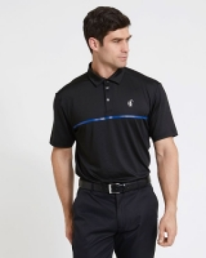 Dunnes Stores  Pádraig Harrington Black Embossed Print Polo (UPF 50)