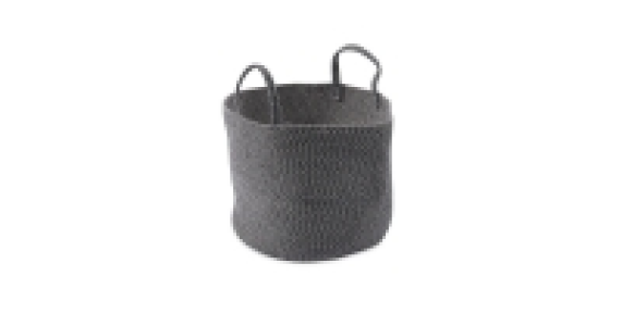 Cream & Black Cotton Storage Bucket