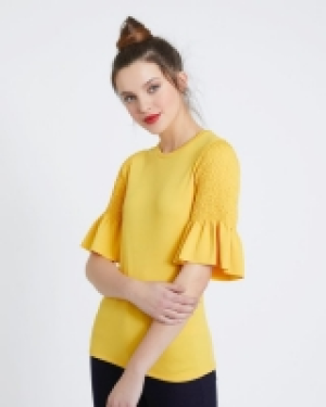 Savida Shirred Sleeve Detail Top