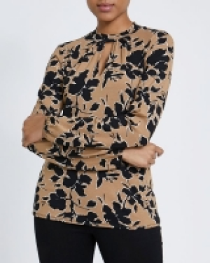 Printed Jersey High Neck Top