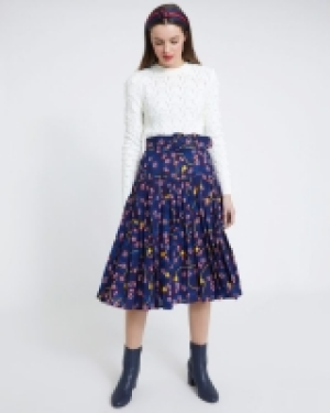 Savida Pleat Print Skirt