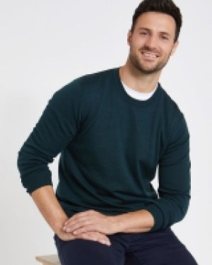Paul Costelloe Living Regular Fit Green Merino Crew-Neck (Ma