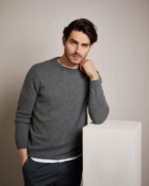Paul Costelloe Living Grey Cashmere Crew Neck Jumper