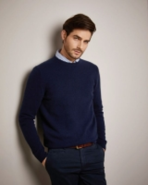 Dunnes Stores  Paul Costelloe Living Navy Cashmere Crew Neck Jumper