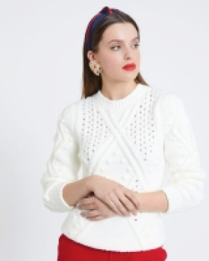 Savida Bobble Square Pattern Jumper
