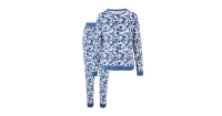Aldi  Ladies Blue Flower Print Pyjamas