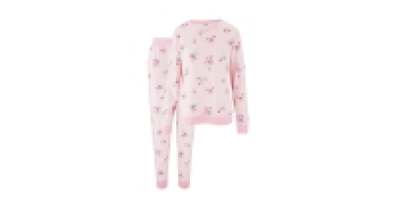 Ladies Pink Flower Print Pyjamas