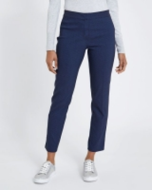 Dunnes Stores  Navy Jacquard Slim Leg Trousers