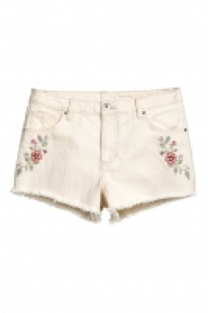 HM   Denim shorts with embroidery
