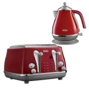 Joyces  Delonghi Icona Capitals Kettle & Toaster Bundle Red