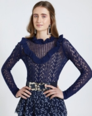 Dunnes Stores  Savida Pointelle Ruffle Jumper