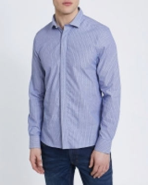 Dunnes Stores  Long-Sleeved Slim Fit Jacquard Shirt