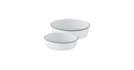 Grey Round Enamel Bakeware 2PK
