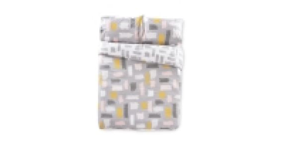 Aldi  Grey Tile Double Duvet Set