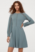 HM   Jersey dress with lace