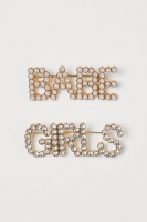 HM   2-pack text brooches