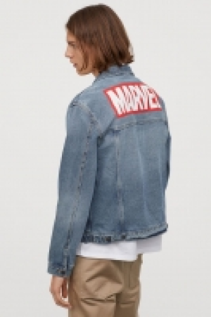 HM   Printed denim jacket