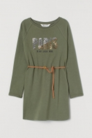 HM   Sweatshirt dress with a belt