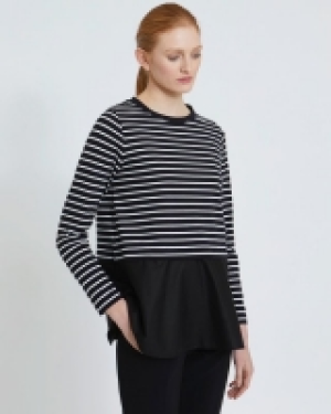 Carolyn Donnelly The Edit Stripe Cotton Hem Top
