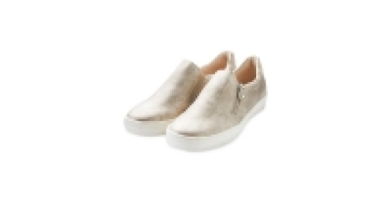 Aldi  Ladies Gold Comfort Slip On Shoes